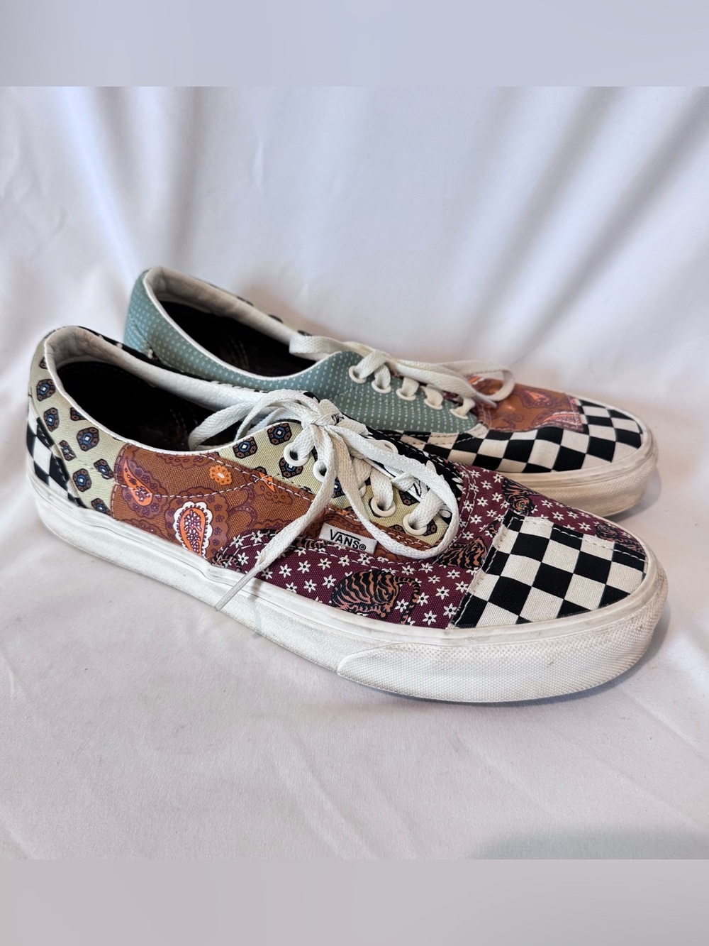 Vans Tiger Patchwork Sneakers Era Skate Shoes Multicolor MENS 8 WOMENS 9.5 Laces